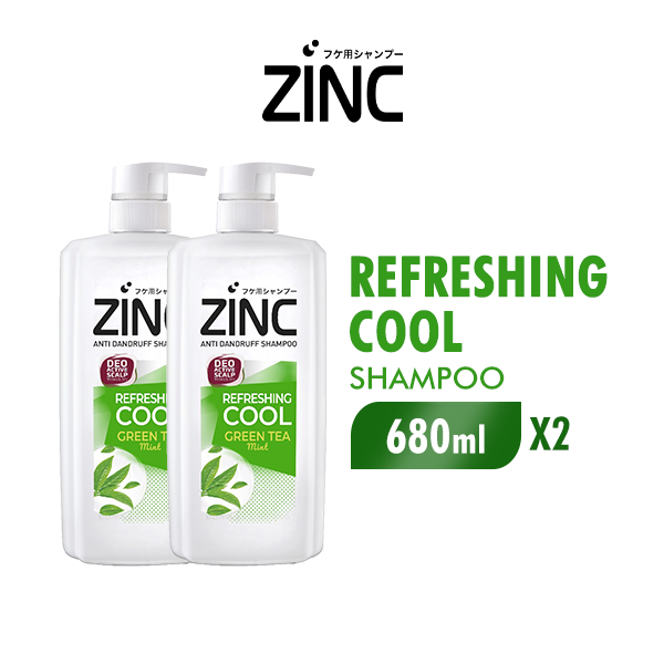 [Paket isi 2] ZINC Shampoo Refreshing Cool Botol 680ml