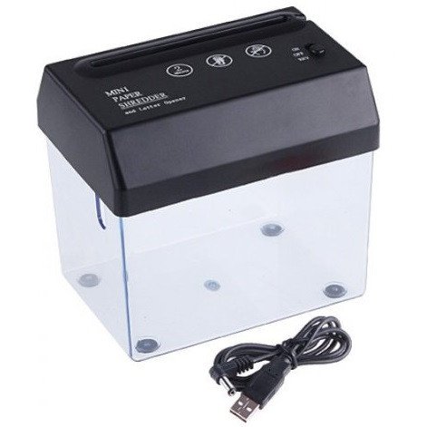 Jakcom Mesin Penghancur Kertas Mini USB Paper Shredder with Letter Opener - SW501 - Black