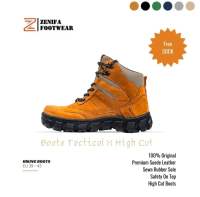 Sepatu Boots Pria Safety Outdoor Hiking Gunung 0riginal Zenifa Tactical V2 Cream Gurun Cowok Keren High Cut Premim