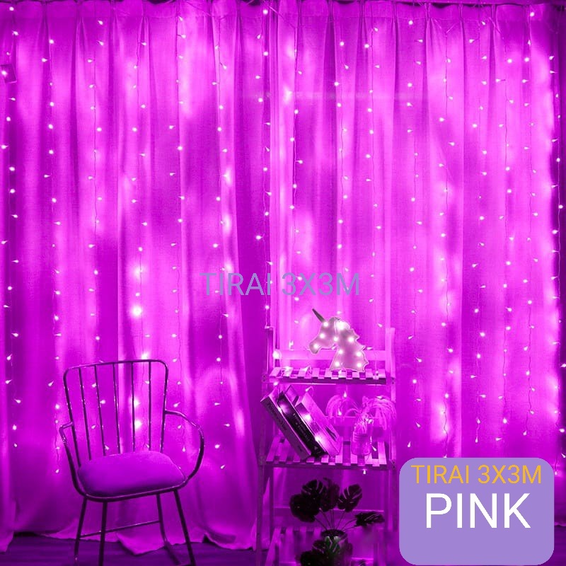 Lampu Hias Dekorasi Dinding Tirai Mode Air Terjun Waterfall Meteor Shower Light 3 x 2 Meter