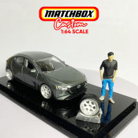 Paket Matchbox custom + Diorama Mazda 3 grey / Diecast custom / Hotwheel Custom
