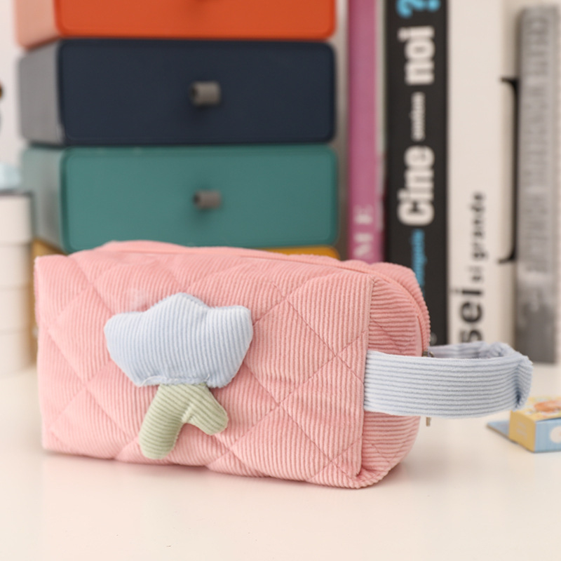 Mismi Melly Pencil Case Kotak Pensil Sekolah Korduroi Stylish Cute Tas Pouch Makeup Perempuan Trendy - PC2M