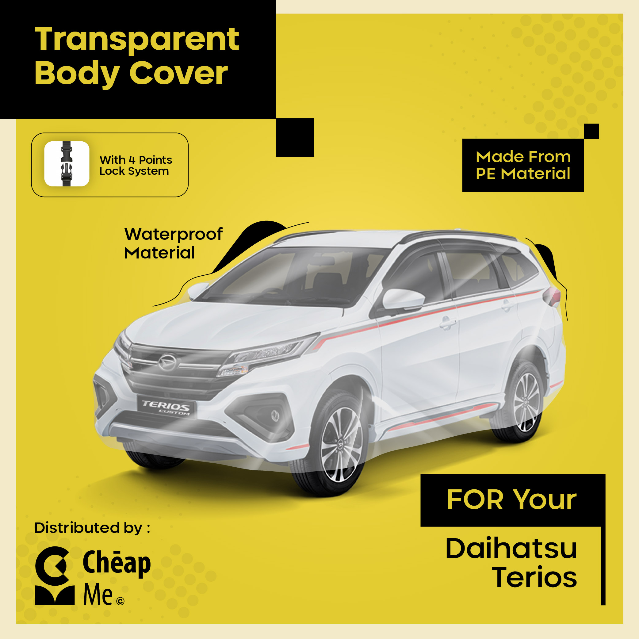 Sarung Mobil Terios Cover Mobil Murah Body Cover Transparant TEBAL Car Cover WATERPROOF All New Terios Lama Baru