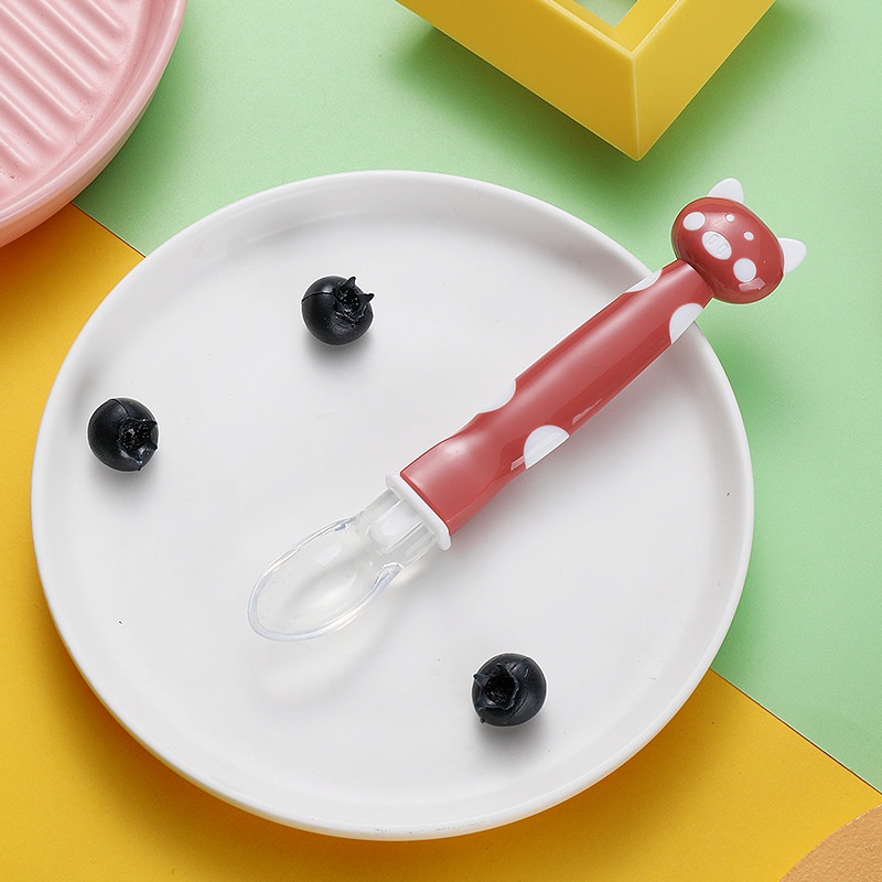 BAYI SILICONE TAHAN PANAS - SENDOK BAYI KARTUN LUCU BABY SAFETY SPOON B258