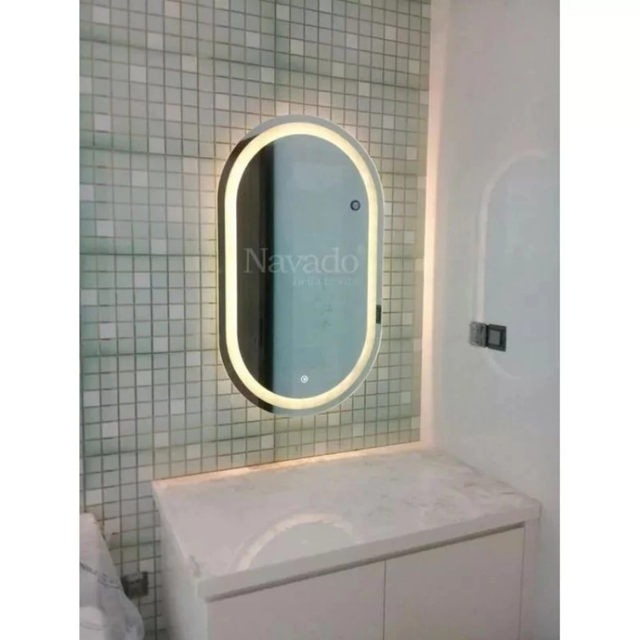 Cermin Aesthetic Led Kapsul Kaca Dinding Wastafel Kamar Mandi Aesthetic Mirror