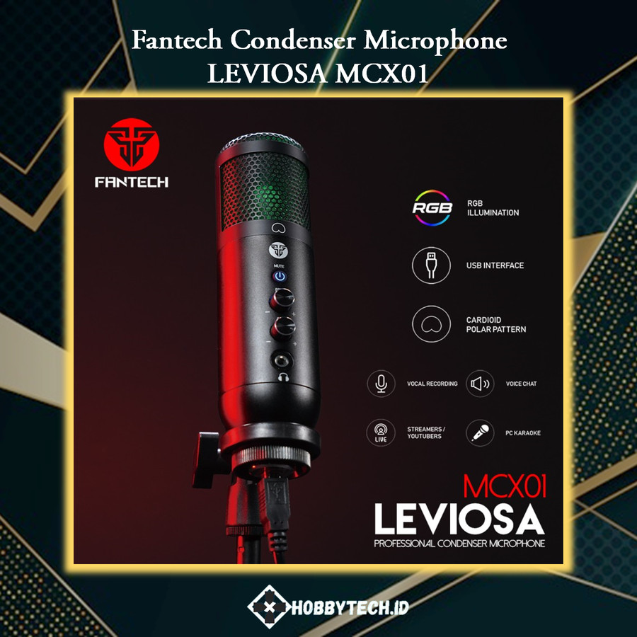 Fantech LEVIOSA MCX01 Condenser Microphone USB for PC Laptop Streaming
