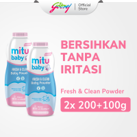 [Paket isi 2] Mitu Baby Powder Bottle Pink 200+100gr - Bedak Tabur Bayi