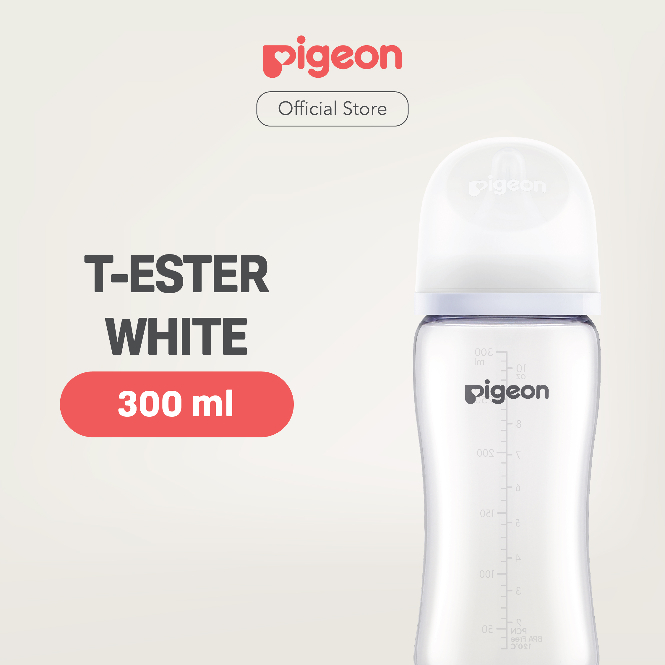 PIGEON Botol T-ESTER Wide Neck 300ml w/SofTouch Nipple | Botol Susu Bayi | Botol Susu Newborn | Jernih Seperti Kaca | Tahan Sterilisasi UV | Anti Kolik | Dot Seperti Payudara Ibu | Nipple Dot Lembut & Elastis | FREE BPA BPS | Nipple Dot Size M
