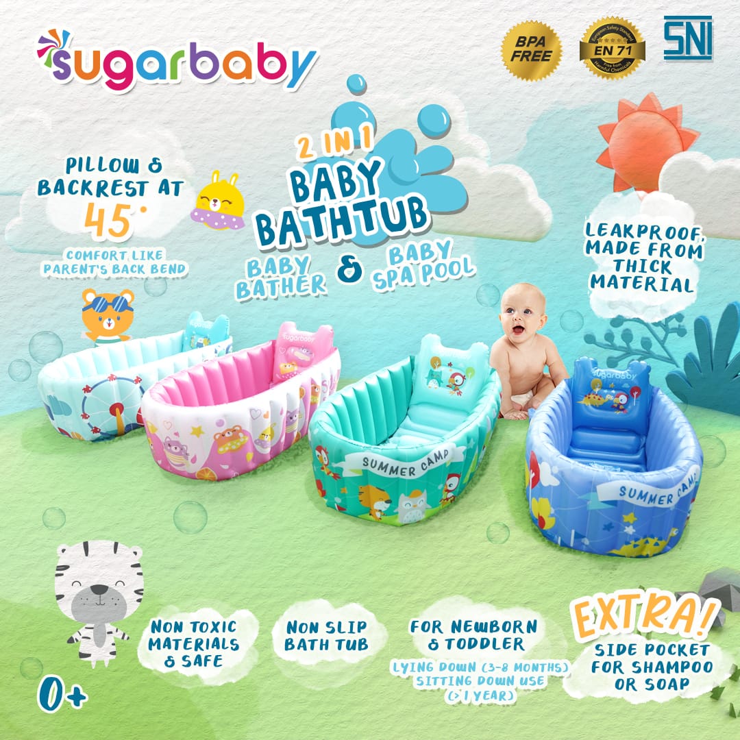 Sugar baby 2in1 Inflatable Baby Bath Tub - Baby Bather New Design // BABY BATH SEAT SB-113 SPACEBABY