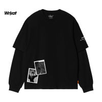 Workout Streetwear Kaos lengan panjang Longsleeve Oversize Dobel Layer ATRAX