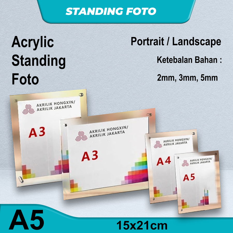 FRAME STANDING / POSTER ACRYLIC A5 3+3MM 20X26CM