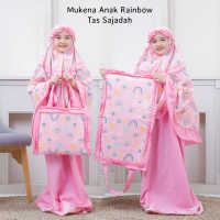 MUKENA ANAK KATUN RAINBOW PINK ( TAS SAJADAH )