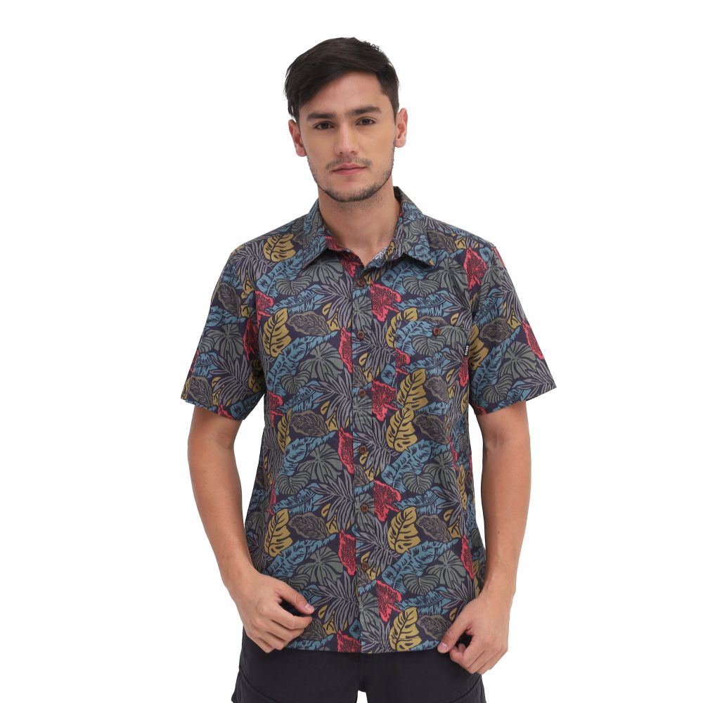 910007628 VENTURE TROPICAL SHIRT - BLK
