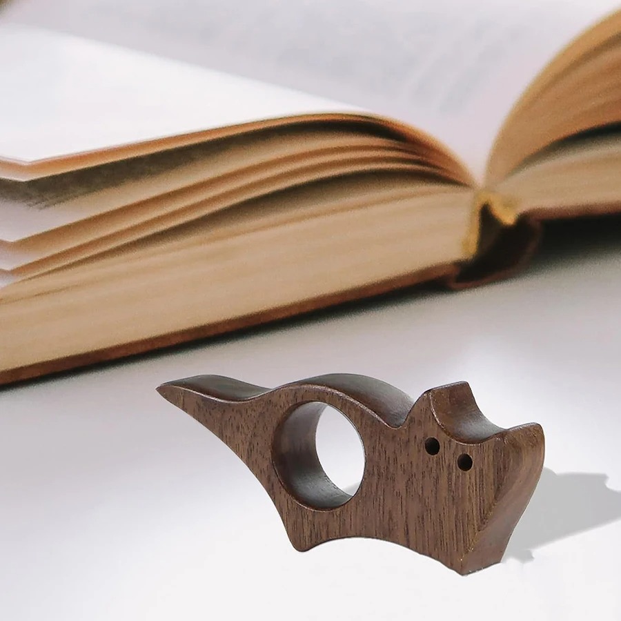 Wooden Book Page Holder Aesthetic Ring Book Pembatas Buku