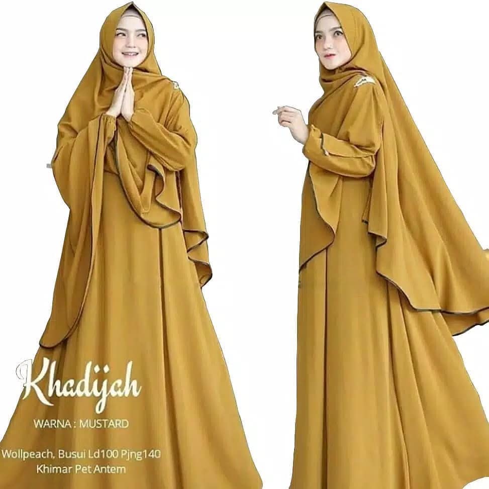 Baju Muslim Modern KHADIJAH SYAR'I WD Bahan WOLFICE Dapat GAMIS + KHIMAR Pakaian Wanita BUSUI Gamis Syar'i Modern 2020 Gamis Set Syari Gamis Syari Murah Gamis Syar'i Kekinian