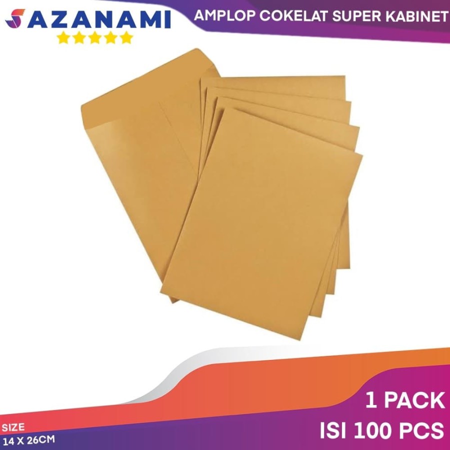 AMPLOP COKLAT SUPER KABINET 14 X 26CM BPKB AMPLOP SURAT COKELAT 1 PACK