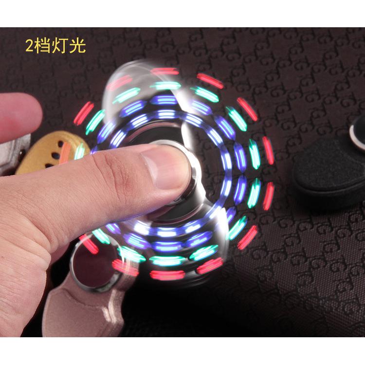 ... Sanqiao Gyro Korek Api Elektrik Fidget Spinner LED - 719 - Black - 3 ...
