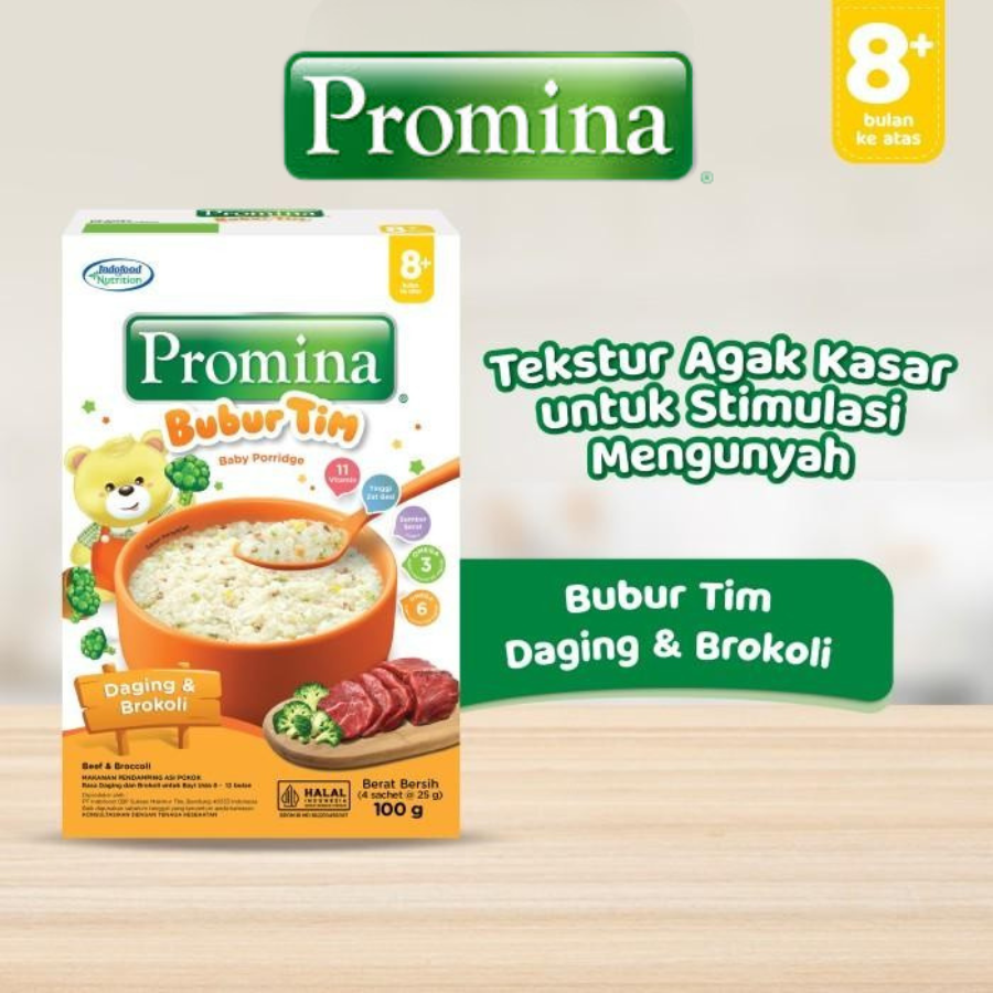 Promina Bubur Tim Daging & Brokoli Makanan Bayi - Box 100gr