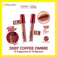 OMG Oh My Glam [DEEP COFFEE OMBRE 14 Cappucinno + 15 Espresso] Shade Bundle Matte Last Lip Cream BEST MATCH!