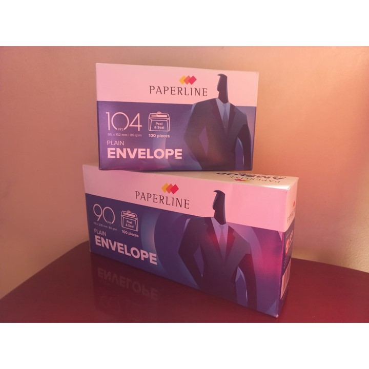 AMPLOP MERK PAPERLINE NO 104 / NO 90 HARGA 1 PACK ISI 100PCS