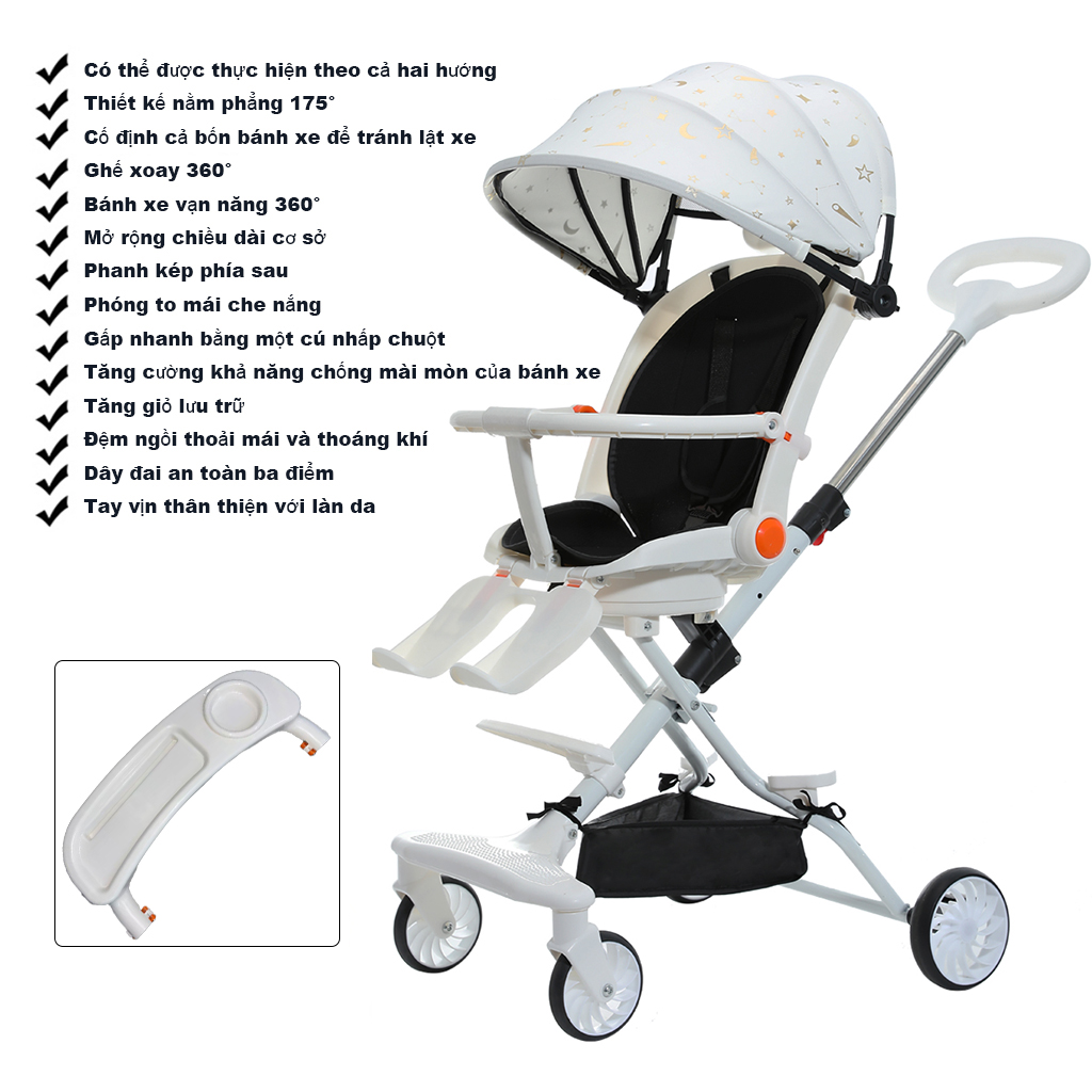 Mmflight Stroller Anak Stroller Bayi Lipat Travelling Kereta Dorong Bayi 2 Arah 0-5 Tahun