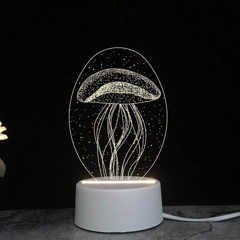 Lampu Hias 3D Lampu Tidur LED Acrylic PART C Lampu 3D LED Kaca Transparan Hiasan Pajangan Tumblr Tidur Castle Pajangan Rumah Lampu Tidur 3D Hias Dimensi LED Motif 3D PART C