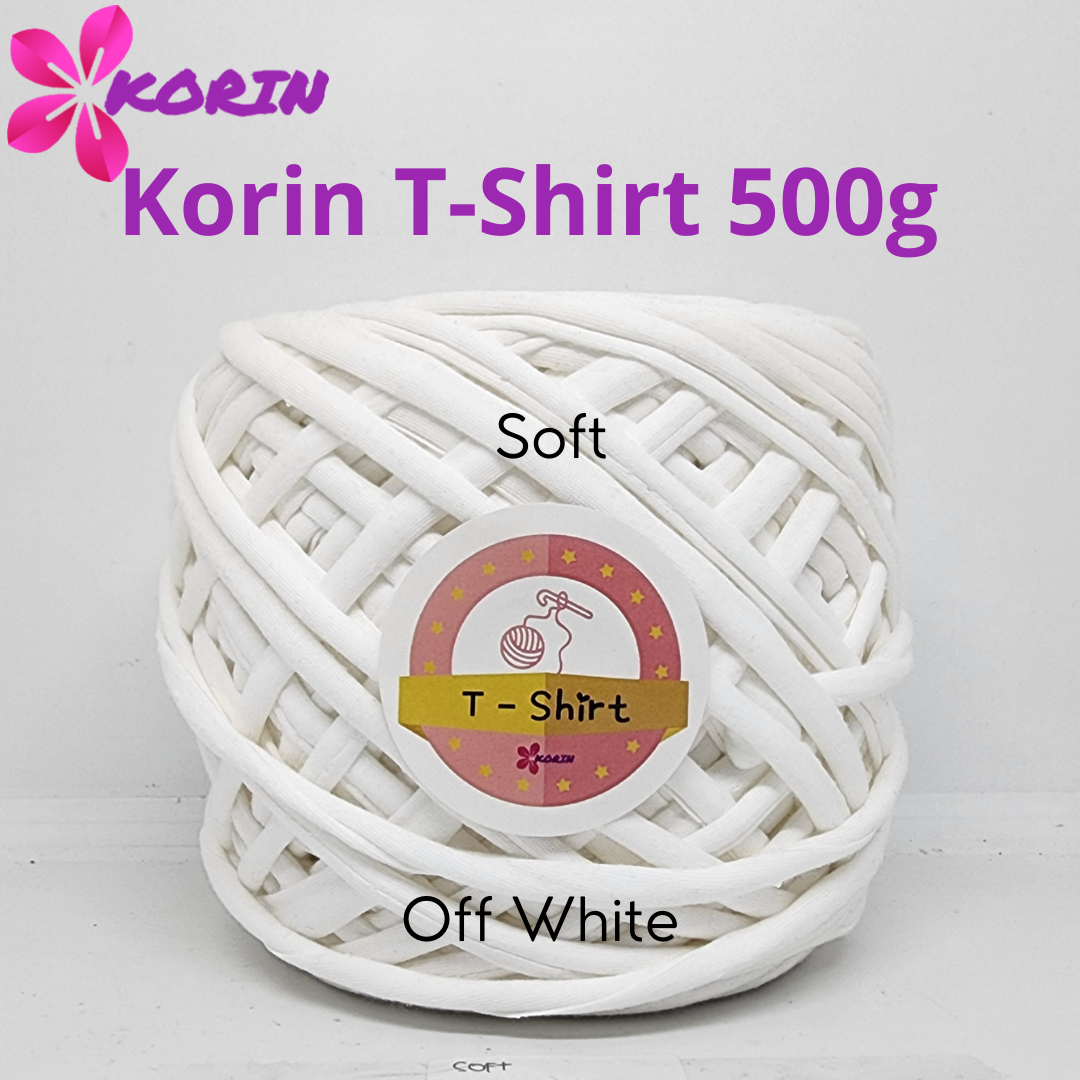 KORIN Tshirt Yarn 500 Gram/ Benang Rajut Kaos/ Benang Rajut Murah / Benang Tshirt Ekonomis