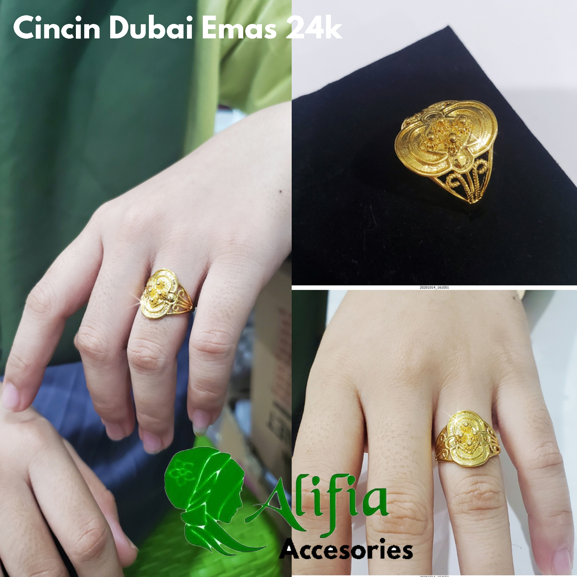 Cincin Dubai Emas 24K Doa Ibu Motif Corak Alaskah Polos cincin dubai emas 24k doa ibu motif corak alaskah polos