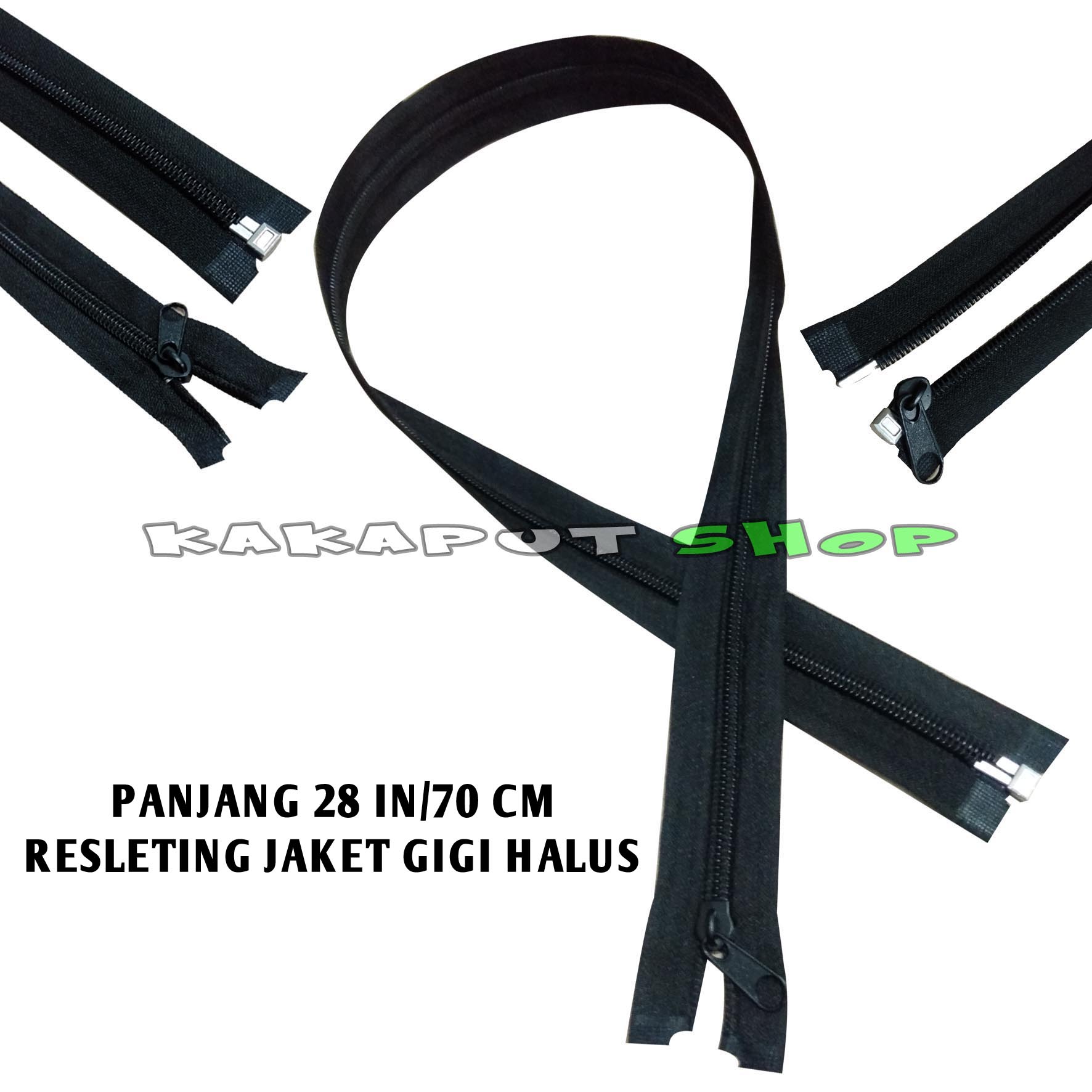 6 pcs Zipper-resleting jaket gigi halus-5 nilon 28 in/70 cm