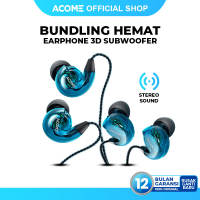 BEST SELLER ACOME 3D Subwoofer Headphones Powerfull Bass Transparent Black Wire Body Garansi Resmi 2 Tahun ACE01