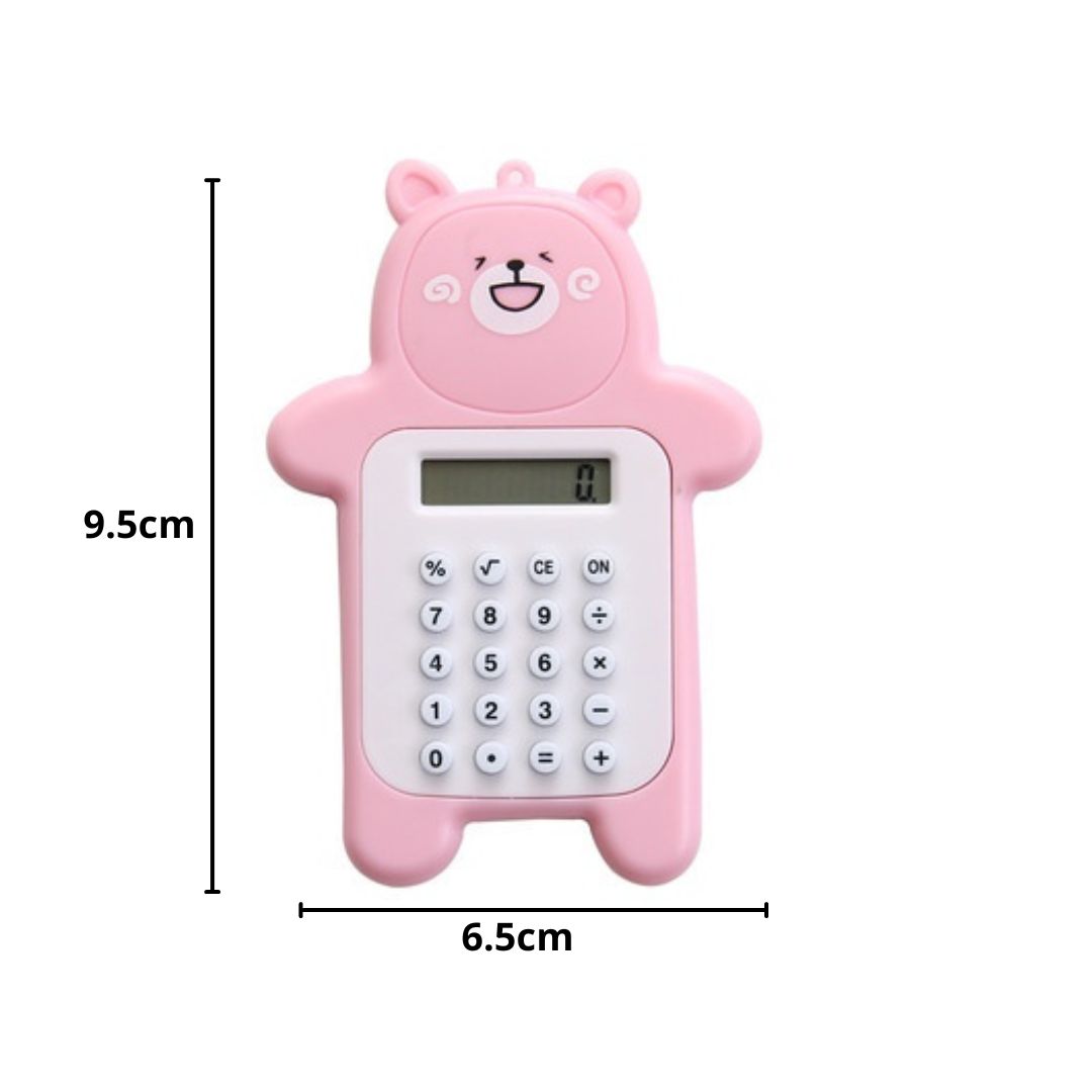 PTT Calculator Mini Portable Motif Bear Kalkulator Portable Mini Beruang Kalkulator Unik Kalkulator 8 Digit Mini Portable Kalkulator Beruang Tombol Karet Kalkulator Sekolah /Stationary Warna Warni