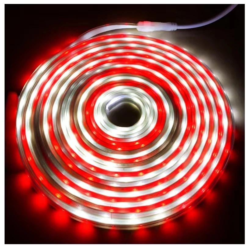 GoShop Lampu LED Strip MERAH PUTIH Warna Warni Panjang 8 METER 220V + ADAPTOR Dekorasi Agustusan