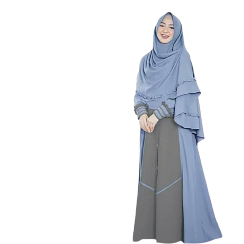 Baju Muslim Modern NIZAR SYARI Bahan MOSSCRAPE BUSUI Baju Gmais Syari Set Hijab Gamis Syari Wanita Terbaru 2021 Murah