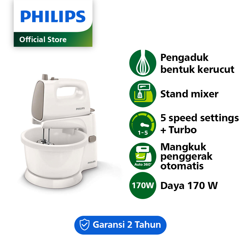 Mixer Philips -  2 Liter - HR1559/50 - Stand Mixer -  Mikser Philips - Mixer Pencampur - Mixer Ku...
