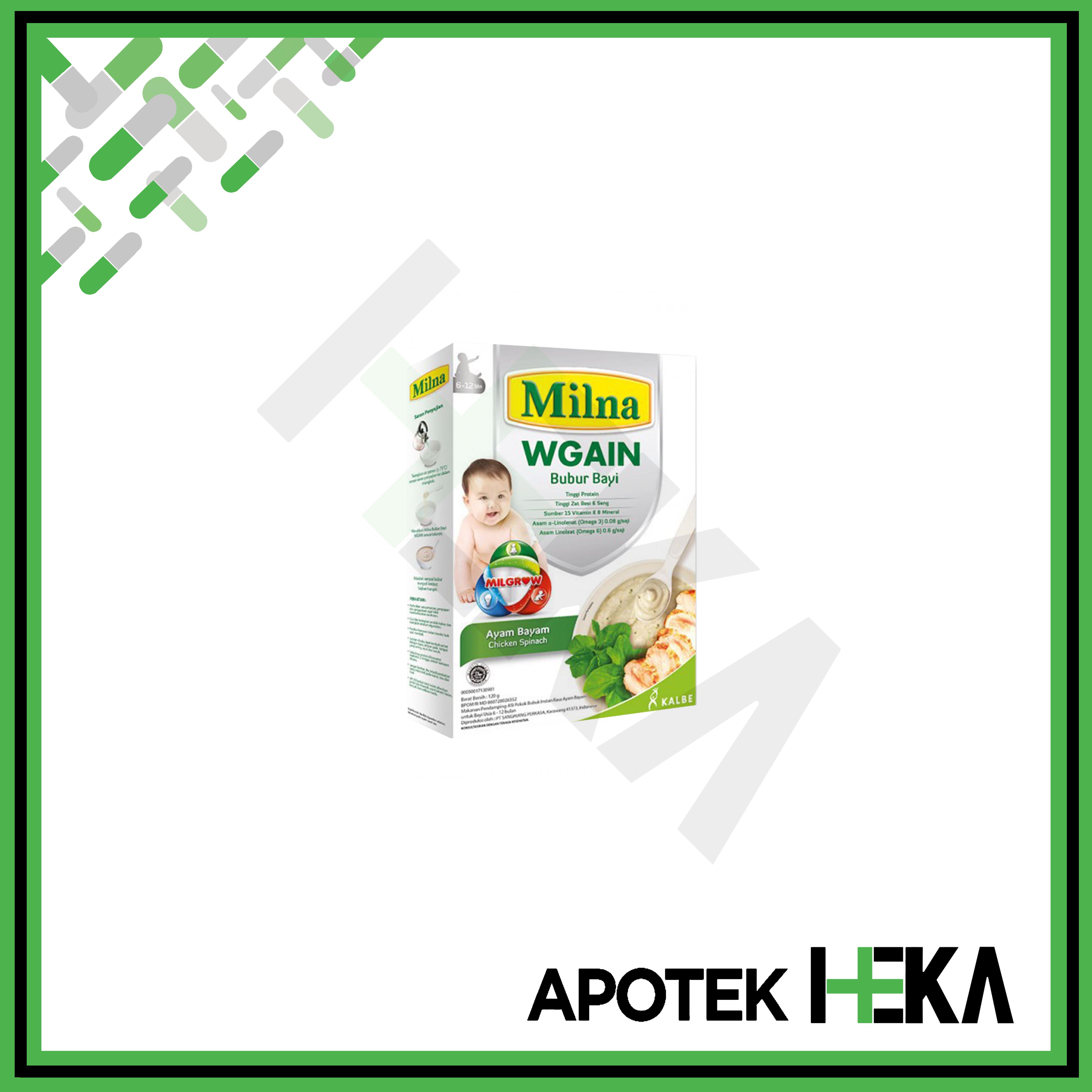 Milna Wgain Bubur Bayi Bebas Gluten 6+/8+ - Untuk 6 Bulan/8 Bulan
