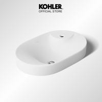 KOHLER Chalice Sleek Wastafel Vessel Lavatory Oval with Rectangular Edge Putih White K-31705T-1-0