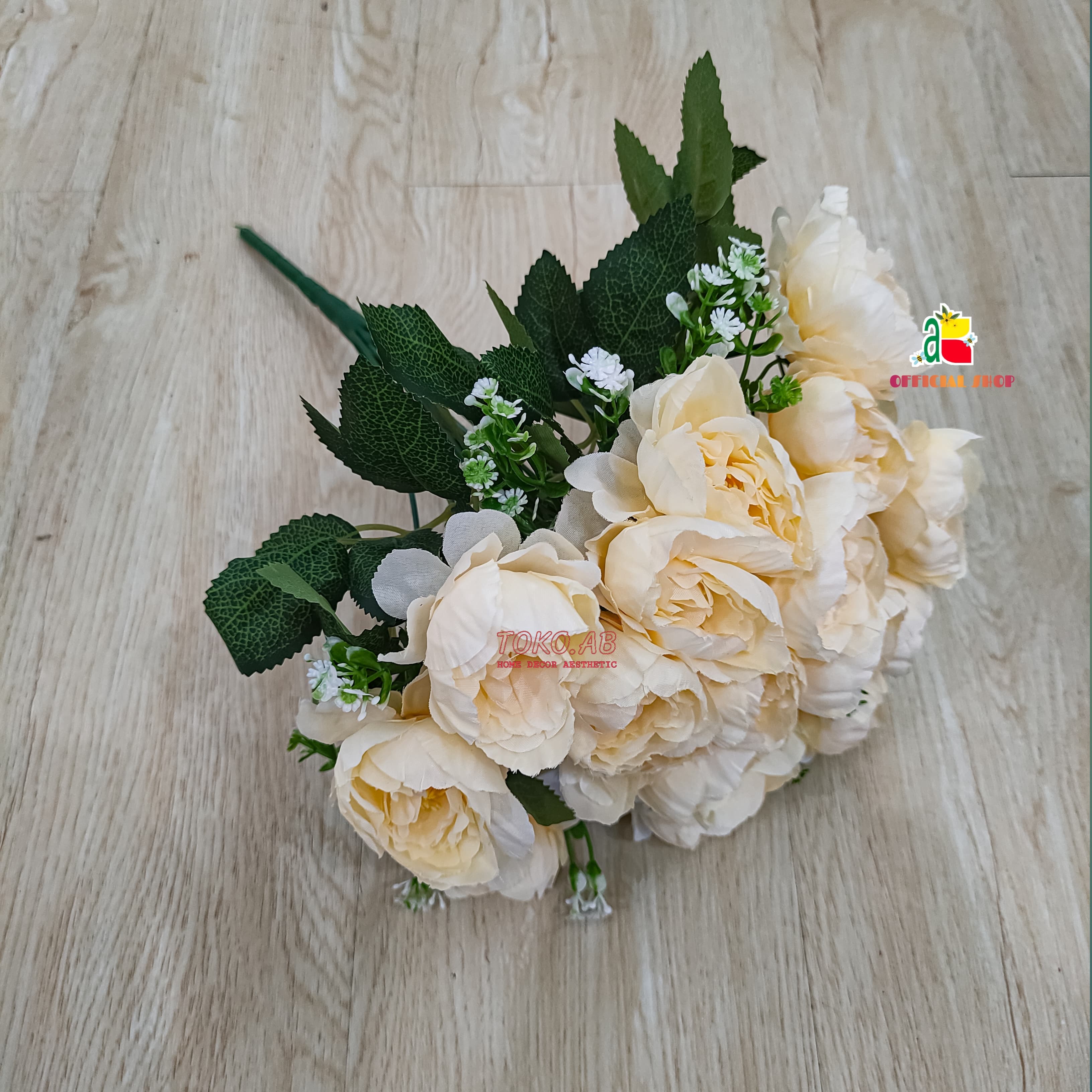 BUNGA PLASTIK PEONY 18 CABANG BUNGA ARTIFICIAL HIASAN RUANG TAMU RUMAH BUKET KANTOR WEDDING B8463