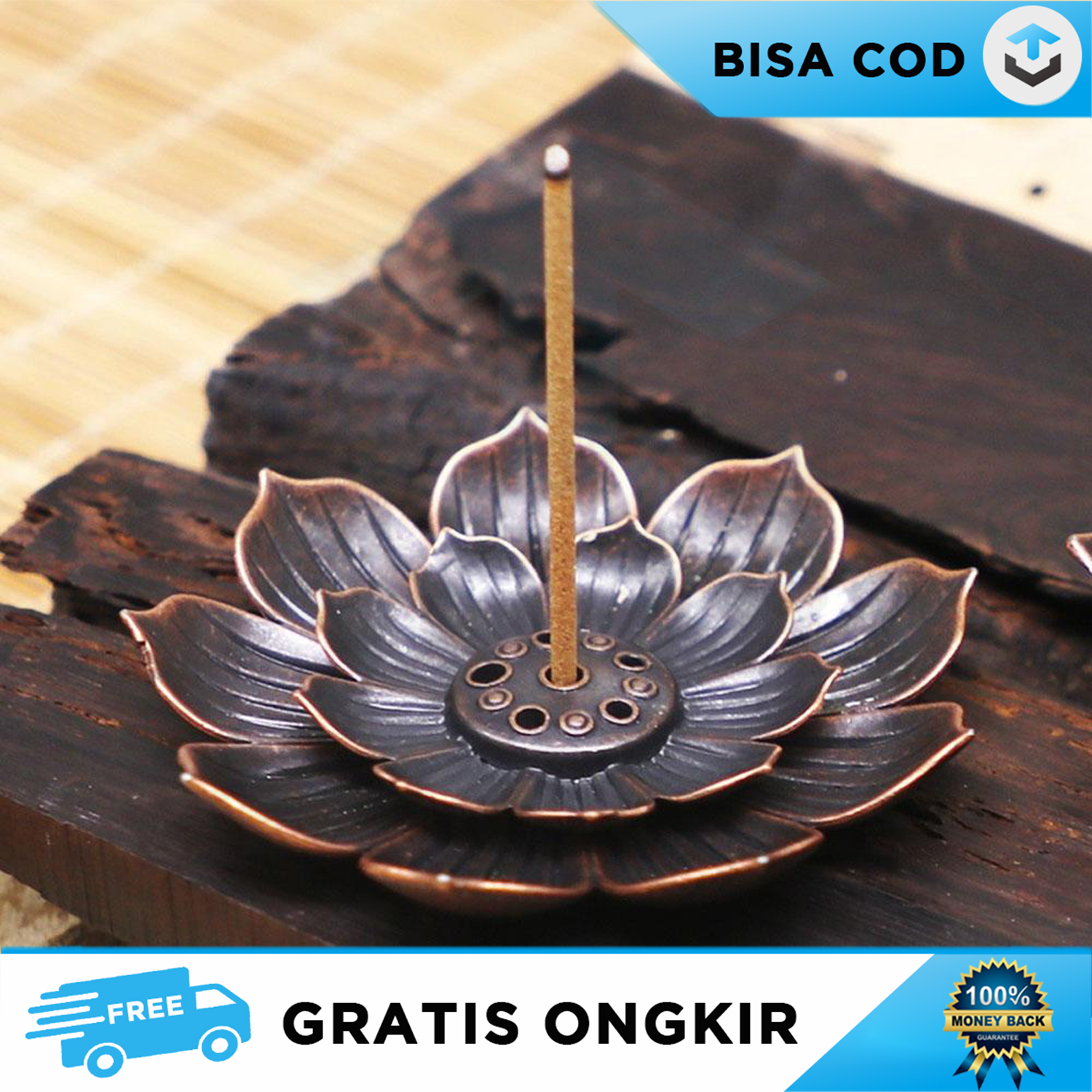 TEMPAT BAKAR DUPA STICK HOLDER TATAKAN LIDI DESAIN BUNGA LOTUS ELEGAN