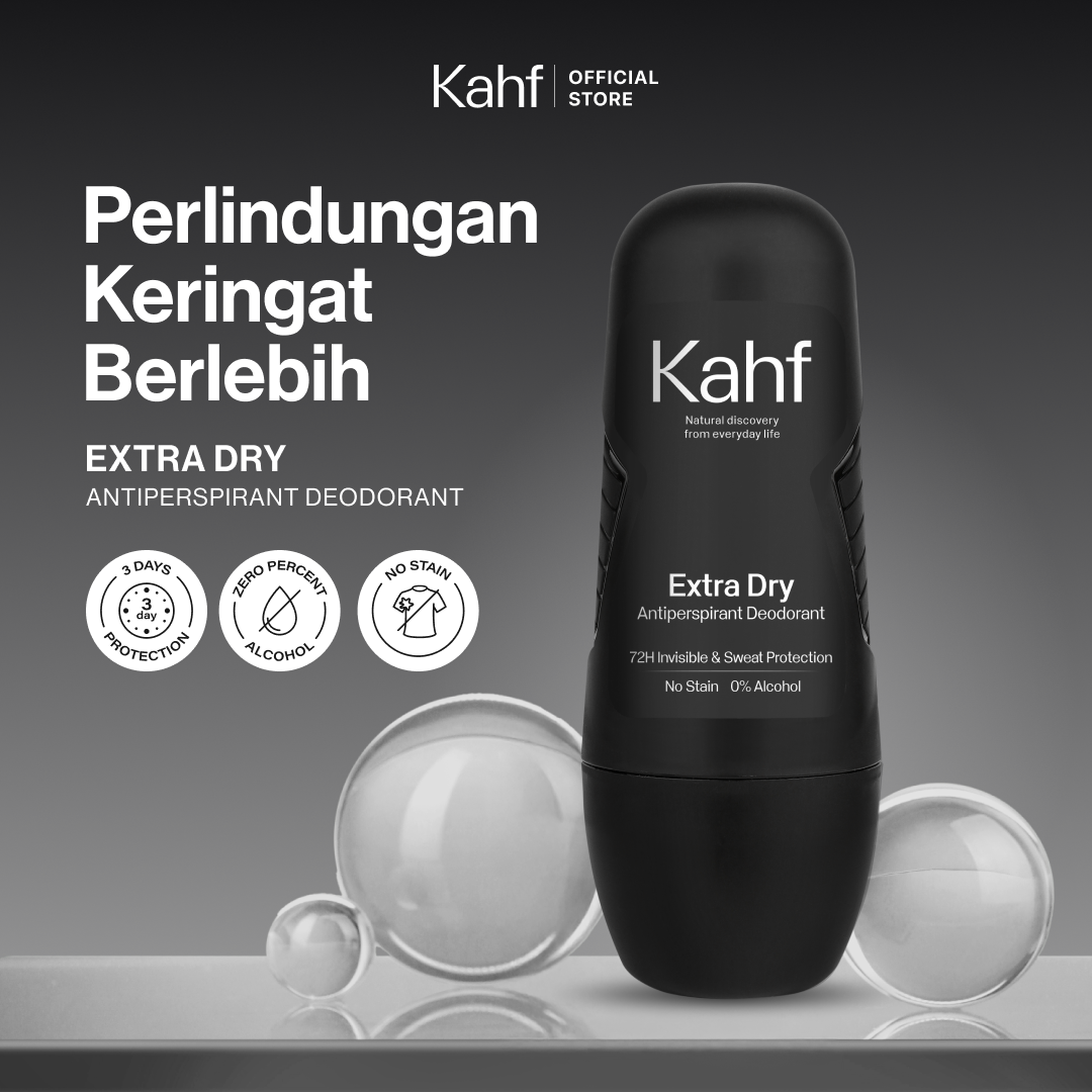 Kahf Deodorant Roll On Antiperspirant 45 ml - Deodoran Deo Pria Freshness All Day 0% Alcohol Easy...