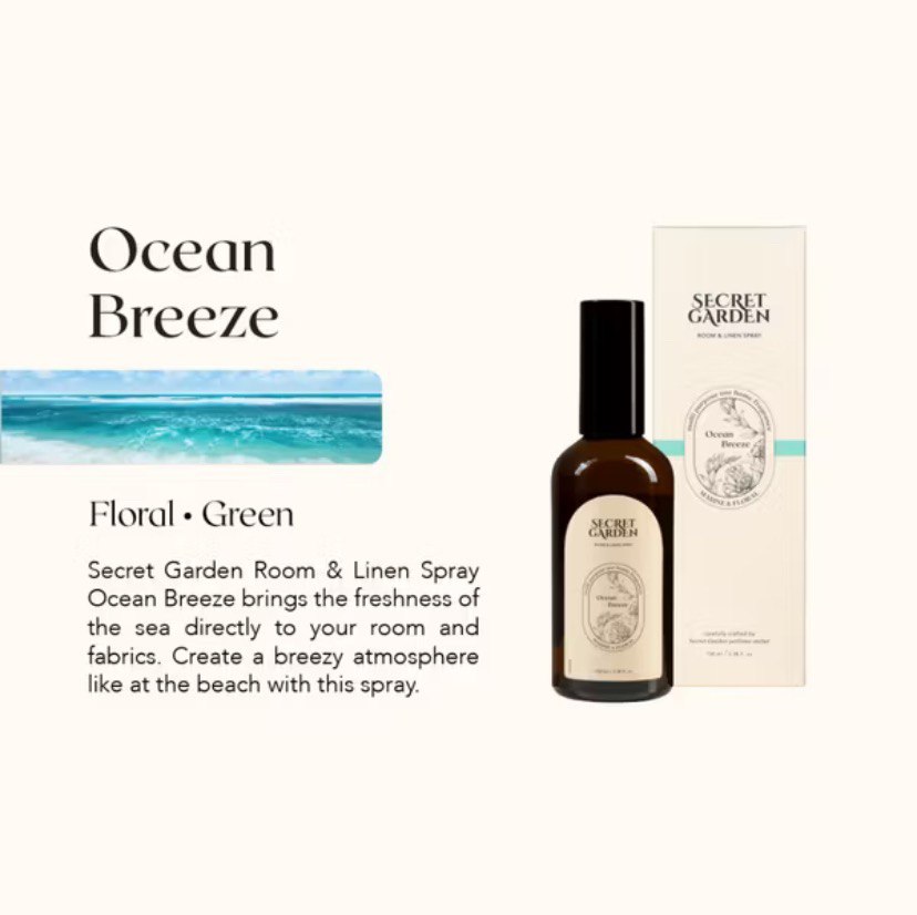 Secret Garden Room & Linen Spray 100ml / Secret Garden Pengharum Wangi Segar Alami Tahan Lama Semprotan Anti Bacterial Untuk Ruangan dan Kain