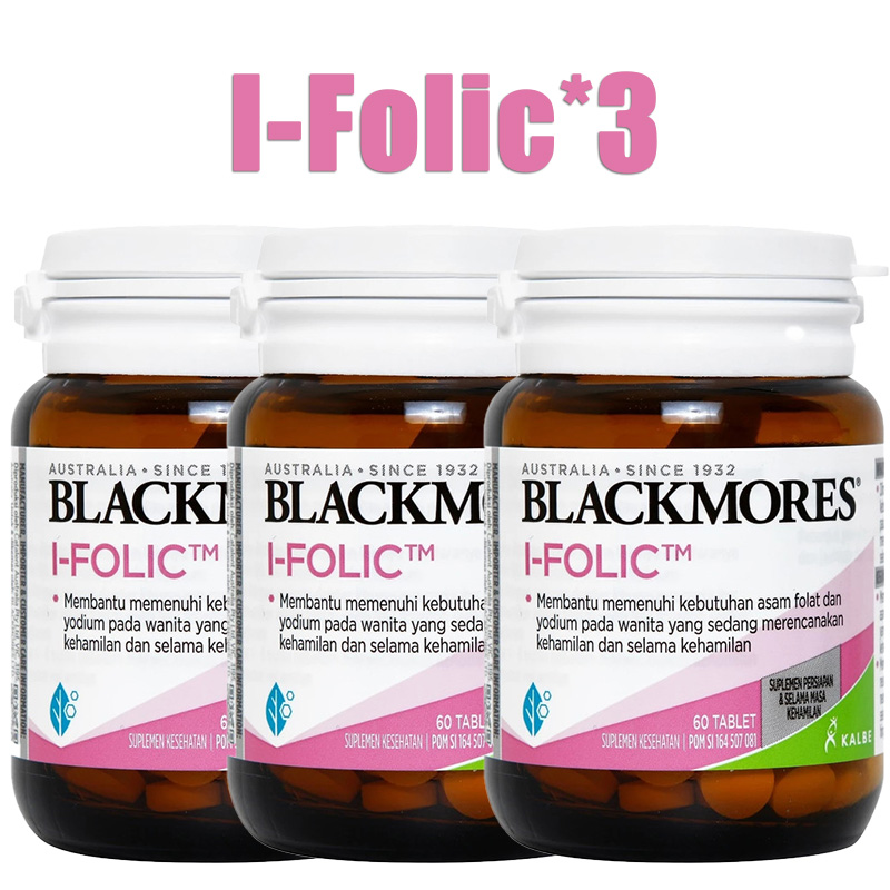 [Gratis Ongkir]Blackmores I-Folic 60 Tablet Asam Folat 400mcg Suplemen Persiapan Kehamilan Ibu Hamil Janin Original Australia EXP.2028