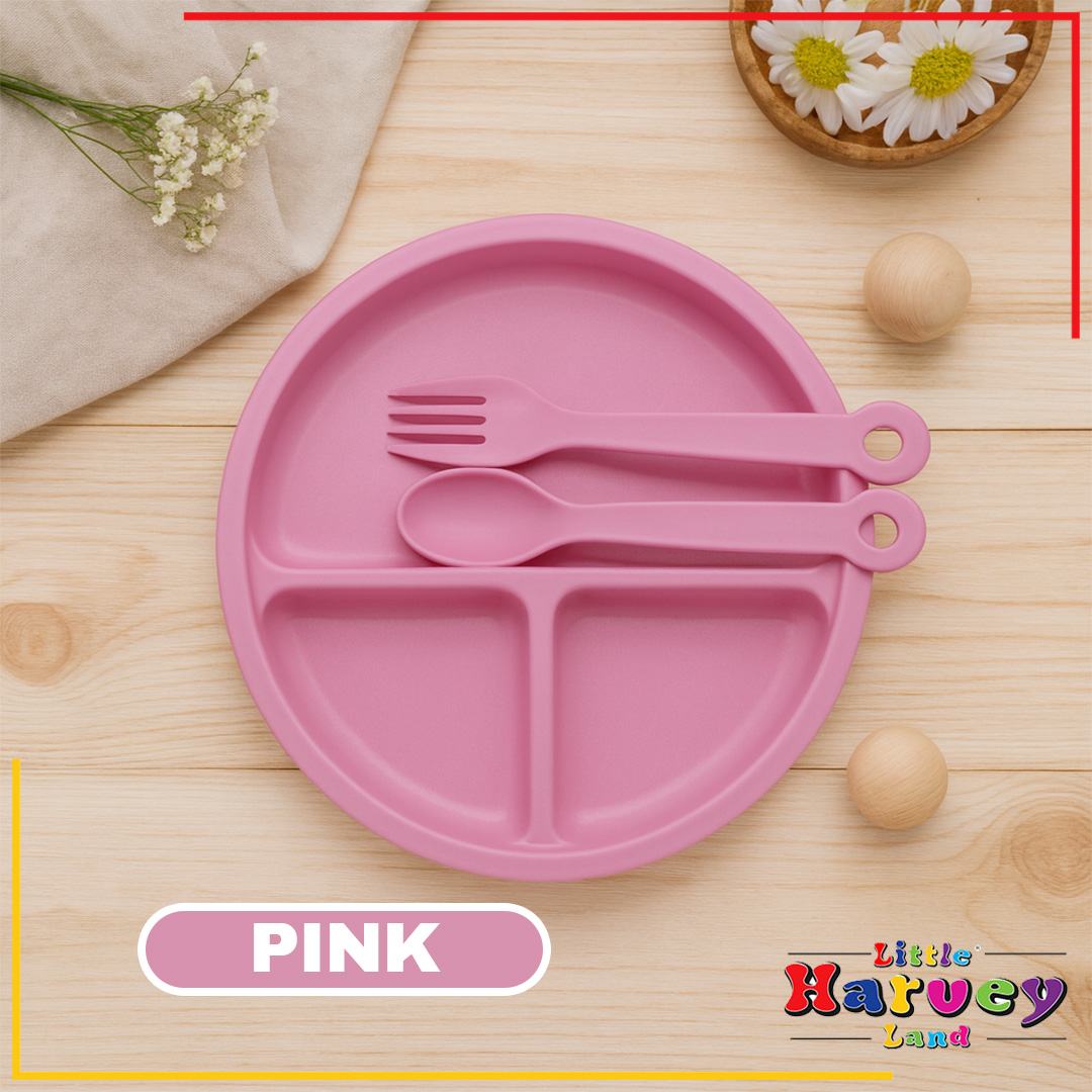 Set Alat Makan Anak 5 in 1 Perlengkapan MPASI Premium Feeding Peralatan Tempat Makanan bayi Anak Cowo Cewe Set Piring Mangkok Botol Sendok Garpu Makan Food Containers Set Hampers Gift Hadiah Ulang Tahun Anak