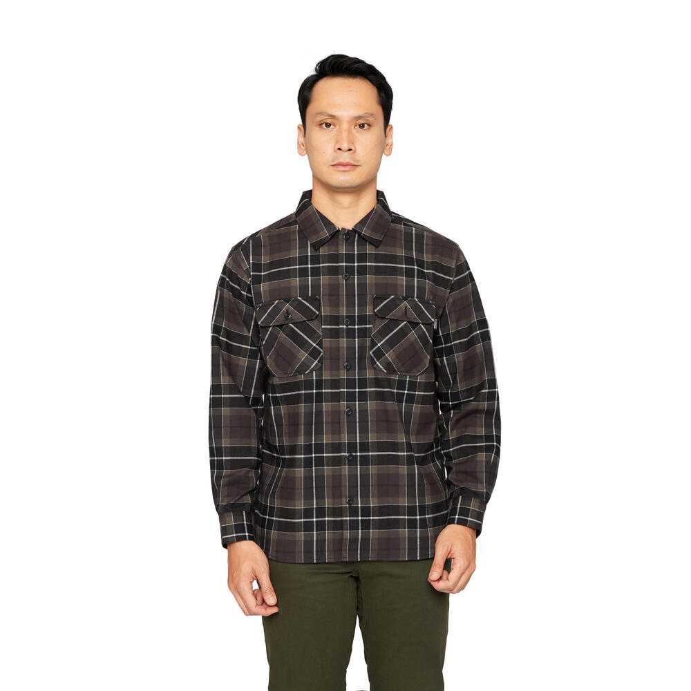 910010034 STRAIGHTWAY LS FLANNEL - BLK