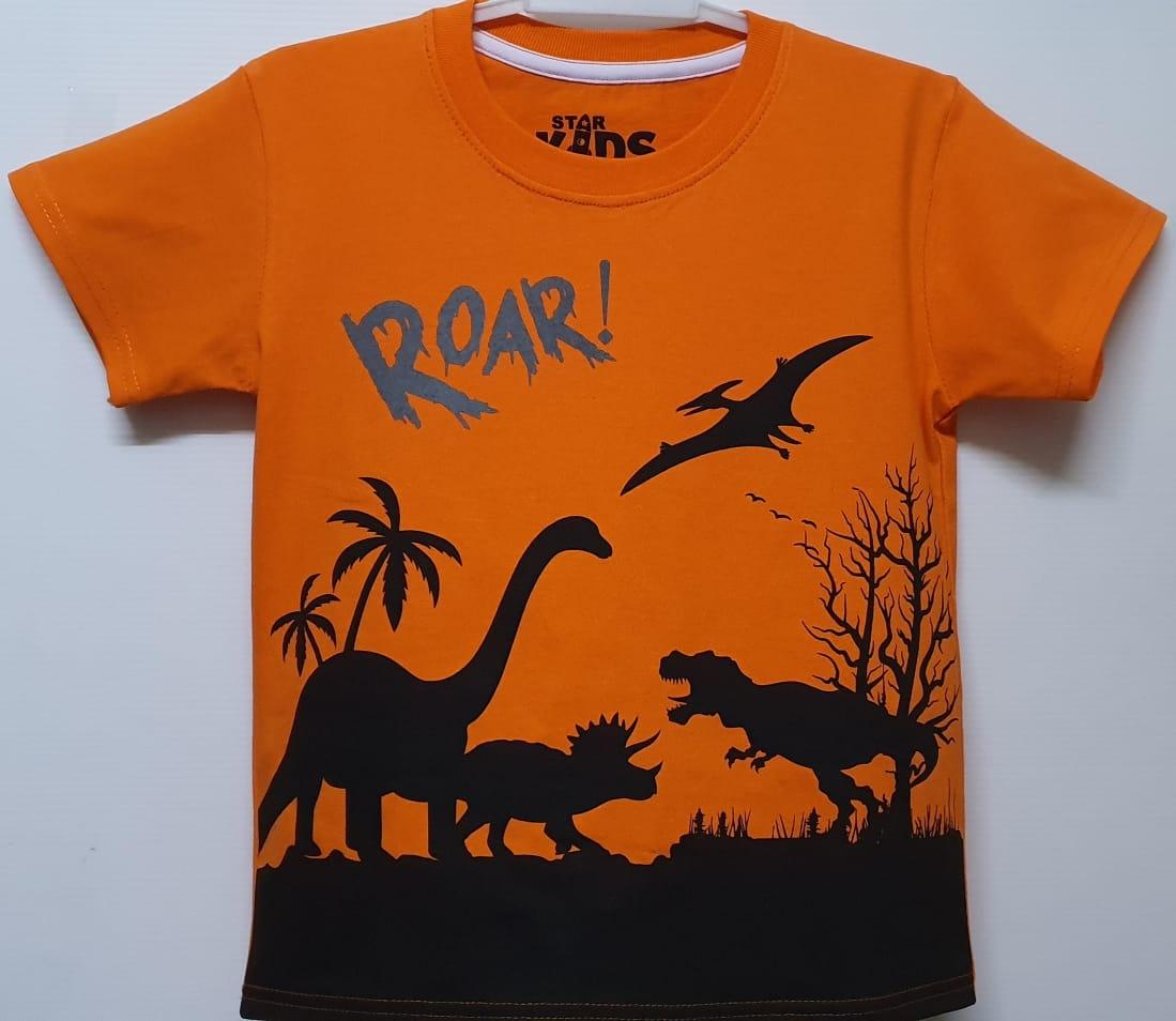 Kaos Atasan Anak Cowok Motif DINO ROAR ORANGE. Bahan Adem Dan Lembut KING WORLD kaos atasan anak cowok motif dino roar orange. bahan adem lembut king world