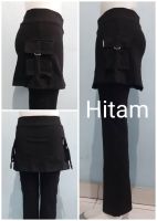 Bisa COD/Celana Senam Wanita/Celana Senam Rok Kantong Cargo Katun Spandex Super