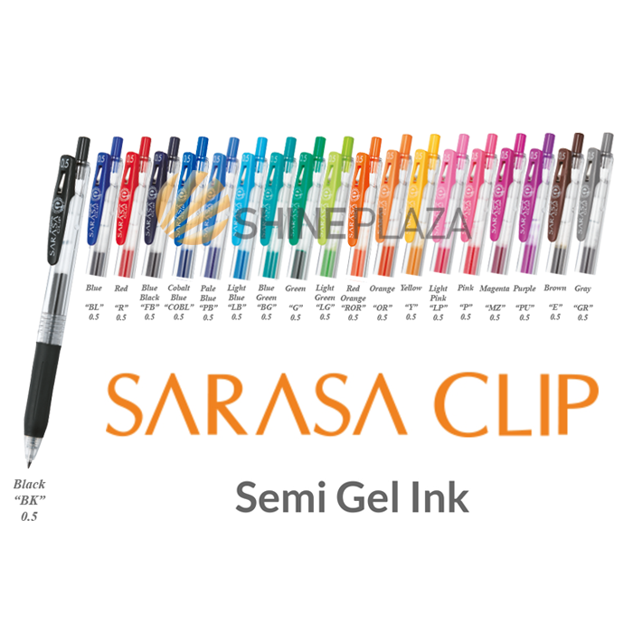 Pulpen Gel Zebra Sarasa Clip Color 0.5mm - Bolpen Pena Pen Warna 05 mm