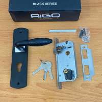 HANDLE PINTU RUMAH KECIL 1 SET KOTAK HITAM DOFF MINIMALIS APS-01