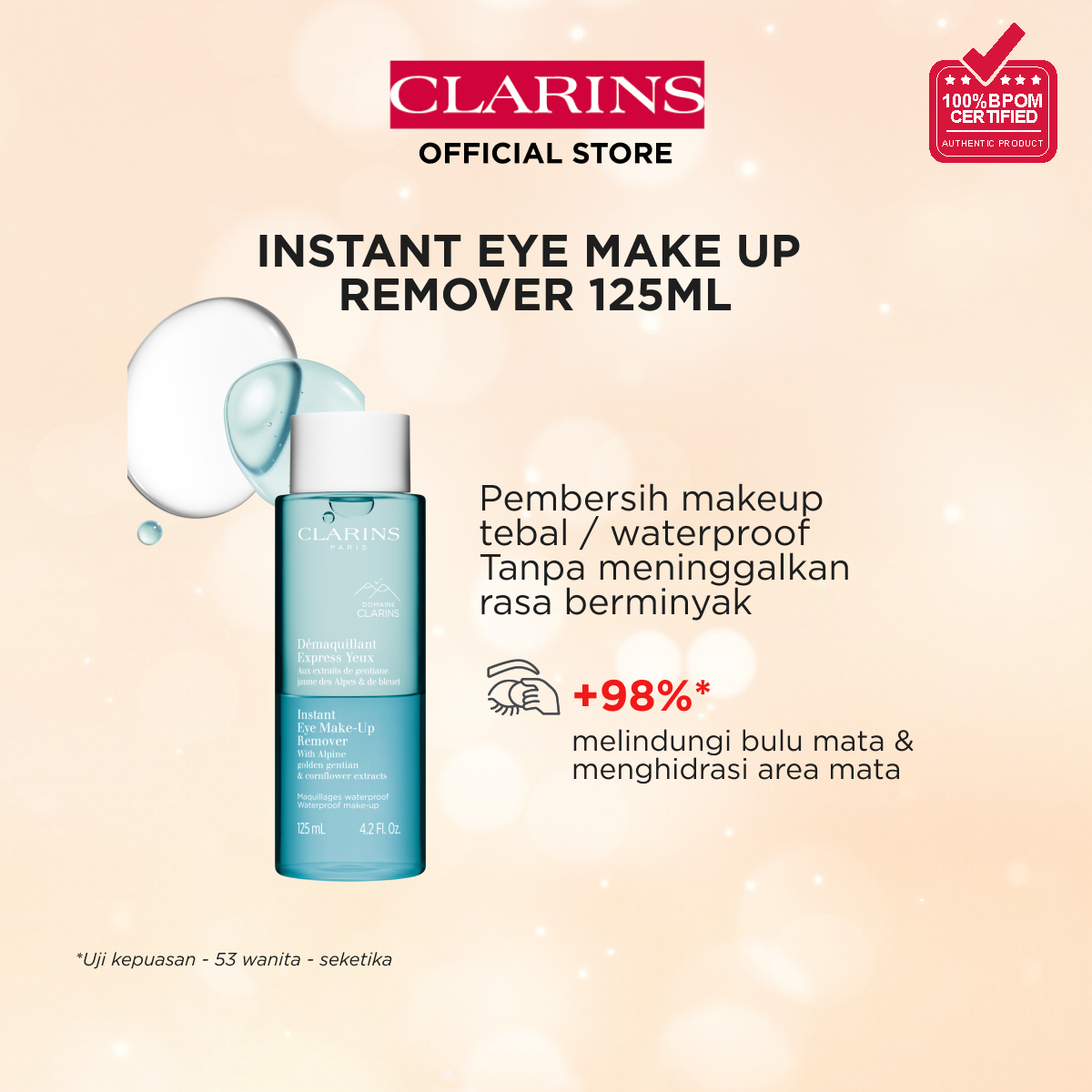 CLARINS Instant Eye Make-Up Remover 125ml - Cleanser / Pembersih Makeup