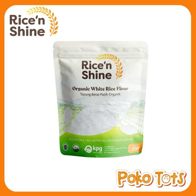 Ricen Shine Organic White Red & Brown Rice Flour 250gr Tepung Beras MPASI Organik Rice n Shine
