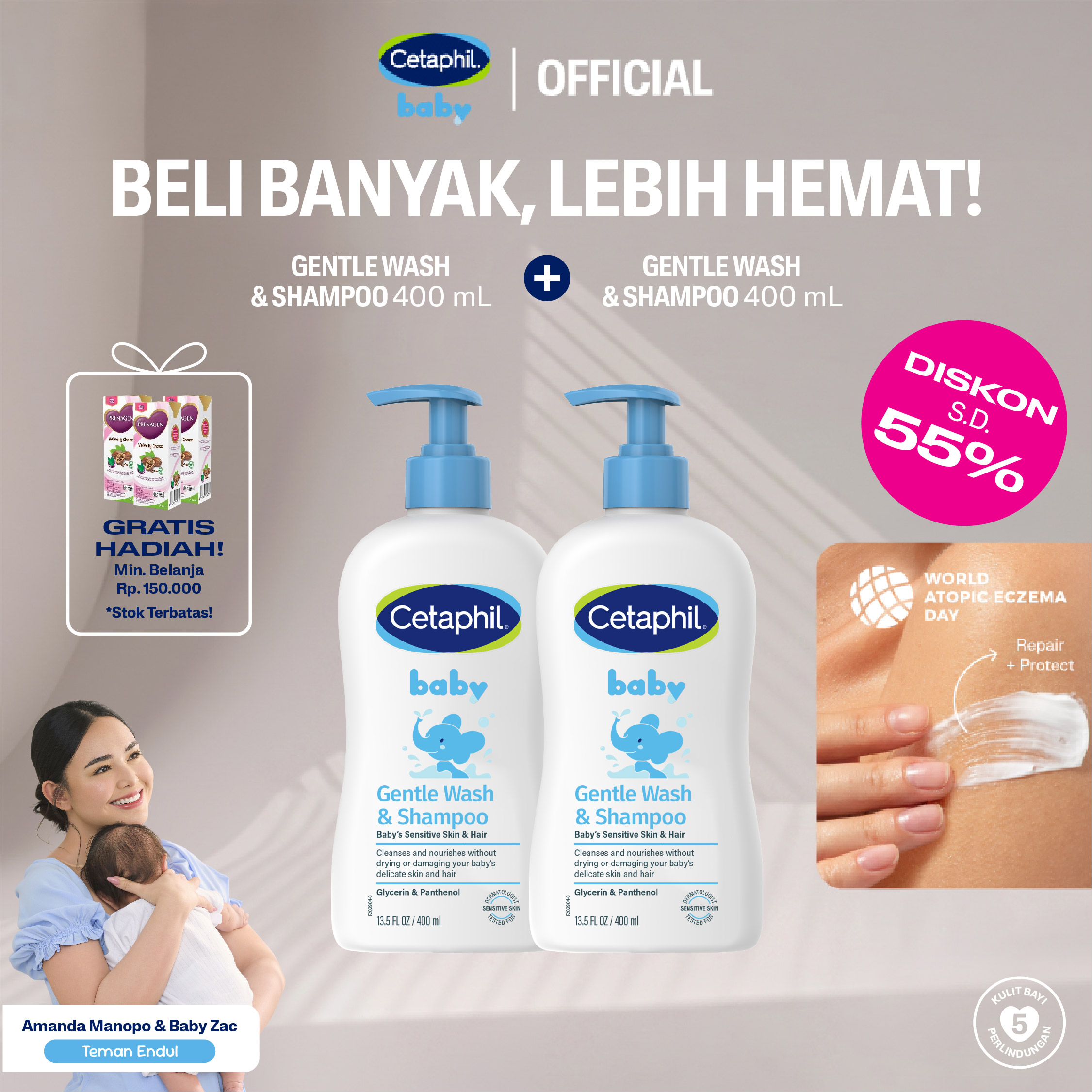 Cetaphil Baby Gentle Wash & Shampoo 400ml Twin Pack